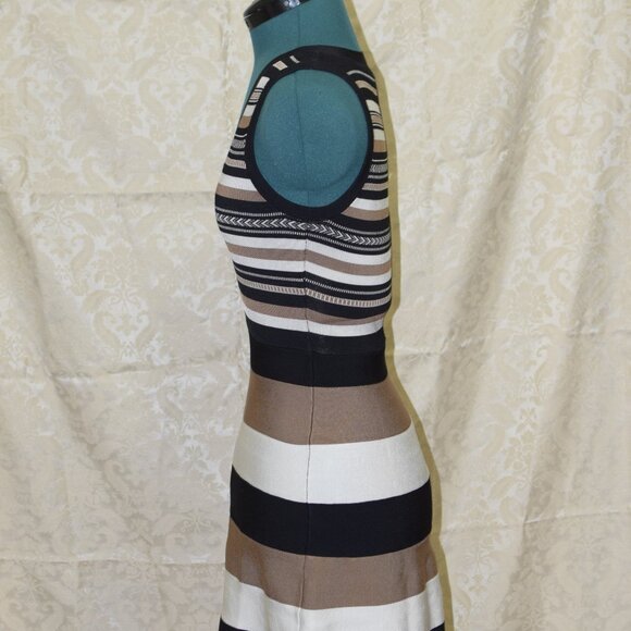 Karen Millen Bodycon Stripe Bandage Knit Dress XS - Picture 5 of 8